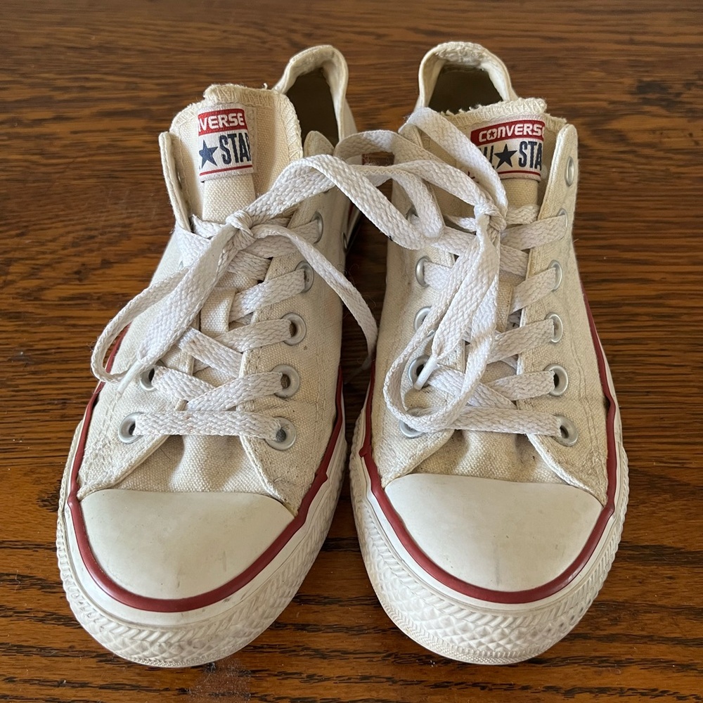 Converse White Canvas Low Top Sneakers